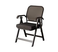 Portable Folding Chairs with Armrests and Backrest Steel e Cushed for Comfort Ideal for Home Office Dorms Parties & Patios Color: Black