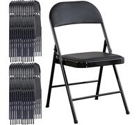 Portable Folding Chairs with Steel Frame, Cushioned Seat and Back, Stackable Design for Indoor and Outdoor Events, Lightweight and Durable, Easy to Transport