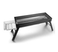 Portable Folding Charcoal BBQ Grill - Compact Barbecue for Patio, Camping, Hiking, and Picnics - Lightweight Outdoor Cooking Tool with Ash Tray - Travel-Friendly 24 Inch Grill
