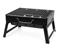 Portable Folding Charcoal Tabletop BBQ Grill, Iron, 40 x 27.5 x 19.5 cm, for Camping, Picnics and Outdoor Use - Folding Charcoal Barbecue Cooker