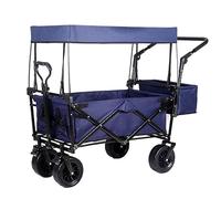 Portable Folding Chariot with Canopy for Picnic, Camping, Shopping, Garden, Beach - Lightweight, Easy to Transport, Versatile Outdoor Utility Cart