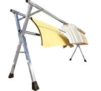 Portable Folding Clothes Rack, Extendable Adjustable Heavy Duty Garment Rail, Telescopic Drying Rack for Laundry Room Bedroom Indoor Outdoor Clothing Storage and Organization