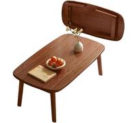 Portable Folding Coffee Table - Japanese Sle Low Table for Smals, No Assembly Needed, 120x44x55CM, Space-Saving Design, Brown Color, Ideal for Living Room & Balcony