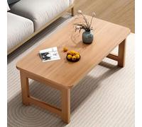 Portable Folding Coffee Table Rectangular Low Table for Sitting on Floor Japanese Style No Assembly Required Natural Finish 120x48x40cm Ideal for Small Spaces