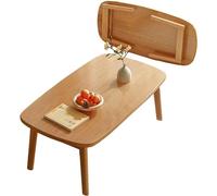 Portable Folding Coffee Table - Small Japanese Sle Low Table, No Assembly Required, Perfect for Living Room, Patio, or Outdoor Use (Size: 100x44x55cm, Wood Color)