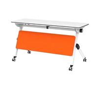 Portable Folding Conference Room Table Wood Flip Top Seminar Training Table with 360° Wheels Ideal for Office & Home Use - 140x60x75cm/55x23.6"