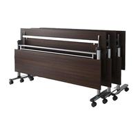 Portable Folding Conference Table - Flip Top Office Desk with Movable Writing Surface & Wheels - Compact Comter Workstation for Training Room & Business Classroom