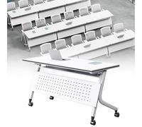 Portable Folding Conference Table - Lightweight, Easy Transport Mobile Office Desk for On-Site Meetings & Temporary Workspaces - Ideal for Events & Business Use