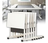 Portable Folding Conference Table on Wheels6 Pack 47.2" x 19.6"Perfect for Home Office Classroom Meetings Events SpaceSaving Lightweight Design