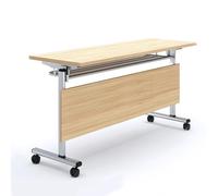 Portable Folding Conference Table with Lockable Wheels Storage Spaces Metal Frame Ideal for Home Office Seminars 55.1" x 15.7" x 29.5"SpaceSaving Solution