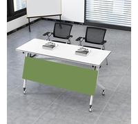Portable Folding Conference Table with Silent Wheels and Flip Top Design for Office Meeting Room