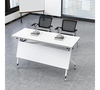 Portable Folding Conference Table with Silent Wheels and Flip Top Design for Office Meeting Room