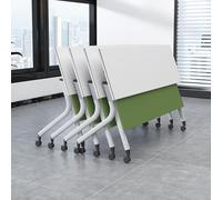 Portable Folding Conference Table with Silent Wheels and Flip Top Design for Office Meeting Room