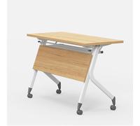 Portable Folding Conference Table with Wood Top Lockable Wheels Flip-Top Design - Ideal for Office Meetings Training Sessions and Events (1 Pack)