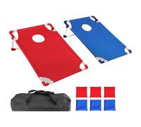 Portable Folding Cornhole Game 22.8 X 20 Inches Includes 8 Bags | Game Toss Bean Bags for Indoor Outdoor Patio Garden Lawn Park Beach Travel Picnic Kids Adults
