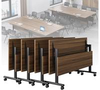 Portable Folding Desk with Wheels Mobile Conference Table for Business Meetings Workshops & Seminars (70.9"x21.7"x29.5") Compact & Versatile Workstation