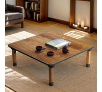Portable Folding DeskJapanese Sleek Low Coffee Table for Floor Sitting SpaceSaving Small Laptop Table for Living Room & Bedroom EasyClean MDF Wood 32"x32" (80x80cm)