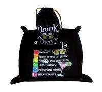 Portable Folding Dice Tray, Table Game Rolling Accessory, Soft Edge Dice Catching Board System, Party Game Organizer for Home Bar Travel Family Gathering Competition Leisure Entertainment Use