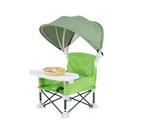 Portable Folding Dining Seat for Children, Outdoor Seat for Children with Removable Tray, Folding Feeding Station with Parasol for Garden, Beach, Camping, Home, Picnic