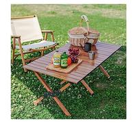 Portable Folding Dining Table Aluminum Outdoor nic Table for Camping Tailgating & s C & Lightweight (Khaki M)