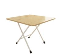 Portable Folding Dining Table - Compact Wooden Square Table for Small Spaces, Space-Saving Drop Leaf Design, Easy Collapsible 60x60 cm (Brass Finish)