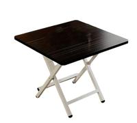 Portable Folding Dining Table Small Space Black Kitchen Table Convenient Sew Table Compact Artificial Board Table for Home Use (60x60x50cm)
