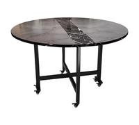 Portable Folding Dining Table with WheelsSpaceSaving Drop Leaf Extendable Table for Kitchen & Apartment Sturdy Frame Black 59x29.5in (150x75cm)