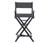 Portable Folding Director's Chair for Makeup Artists - Black Aluminum Makeup Chair, Lightweight, Compact, Easy to Carry, Ideal for Hair and Beauty Professionals
