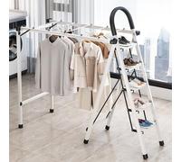 Portable Folding Drying Rack for Clothes, Collapsible Laundry Stand, Freestanding Ladder-Style Dryer, Space-Saving Indoor Outdoor Clothes Drying