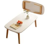 Portable Folding Floor Table, Japanese Chabudai Coffee Table for Small Spaces, Style, No Assembly, Ideal for Bedroom, Living Room, Balcony, 80cm White