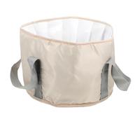 Portable Folding Foot Bath Bag Large Capacity Beige Travel Bucket | Polyester with Aluminium Film Insulation Cotton and Peva Waterproof Layer, Hiking and Picnic Use, Children and Adults