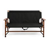 Portable Folding Garden BenchWooden Outdoor Seating for Porch Park Lawn Concert & FishingHeavy Duty 550lbs Capacity WeatherResistant 1000D Oxford Cloth (Black)