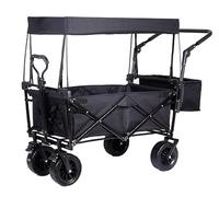 Portable Folding Garden Cart with Canopy for Picnics, Camping, Shopping & Beach - Adjustable, Easy to Use Outdoor Utility Wagon.