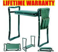 Portable Folding Garden Kneeler Seat Stool Cushion Knee Pad Gardening W/Pocket