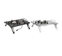 Portable Folding Gas Stove 4000W Camping Cookware, Stainless Steel Tabletop Burner with Adjustable Legs for Hiking RV Outdoor Cooking, Compact Lightweight Design(silver)