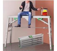 Portable Folding Gold Platform 400kg Load Capacity - Adjustable Height Scaffolding Aluminum Step Stools Multi-Use Heavy-Duty Construction Tool