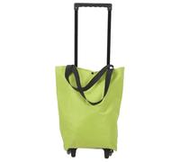 Portable Folding Grocery Cart on Wheels - Lightweight Green Fruit Shopping Trolley, Reu, Cact Design for market and Outdoor Use, Easy to Carry