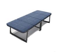 Portable Folding Guest Bed with Foam Mattress Sturdy Metal Frame Single Foldable Sofa Bed 200KG Load Capacity Ideal for Camping Home Use 190x80cm Blue Color