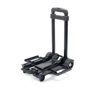 Portable Folding Hand Cart Lightweight Trolley Black Compact Design Telescopic Handle Ideal for Travel Moving Shopping Backpacking Easy to Store