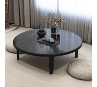 Portable Folding Japanese Coffee Table - Vinta Small Tea End Table for Living & Dining Room, Black 31.5in / 80cm, Space-Saving Design, Modern Home Fur