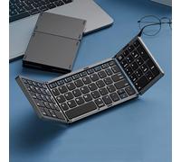 Portable Folding Keyboard with Rechargeable Numeric Keypad, Touchscreen & Numeric Control, Triple Bluetooth Connections for Laptops and Tablets, Ideal for Business and Travel