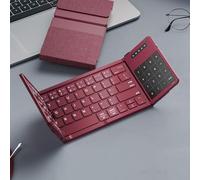 Portable Folding Keyboard with Rechargeable Numeric Keypad, Touchscreen & Numeric Control, Triple Bluetooth Connections for Laptops and Tablets, Ideal for Business and Travel