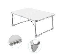Portable Folding Laptop Bed Table Adjustable Lap Desk for Work & Breakfast Computer Stand Notebook Holder Camping & Dining Table White 60x40x26cm