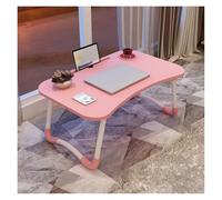 Portable Folding Laptop Desk, Creative Bedside Table, Compact Computer Workstation with Cup Holder, Easy-to-Use Folding Desk for Home Office (Color1)