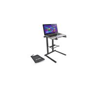 Portable Folding Laptop Stand - Standing Table with Foldable Height and Secondary Accessory Tray for iPad, Tablet, DJ Mixer, Workstation, Gaming and