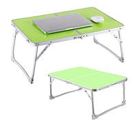 Portable Folding Laptop Table, Adjustable Notebook Stand with Reading Holder, Ideal for Breakfast in Bed, Dorm Room, or Sofa Movie Watching - Green (60 x 40 cm)