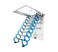 Portable Folding Loft Ladder, Manual Telescoping Design for Space Saving, Stable Attic Access Solution