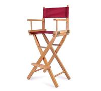 Portable Folding Makeup Director's Chair - Wooden Lightweight Compact Red Color Ideal for Makeup Artists and Professionals Easy to Carry and Store