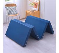 Portable Folding Mattress 5/8cm Thick - 4-Piece Blue Guest Bed with Washable Cover, Compact & Comfortable 90x200cm Travel & Floor Camping Mattress, Ideal for Guests & Sleepovers