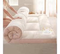 Portable Folding Mattress 6cm Thick Soy Fiber AntiPressure & NonSlip Straps Perfect for Dorm Apartment Floor Sleeping 180x200cm PinkComfortable & SpaceSaving Solution